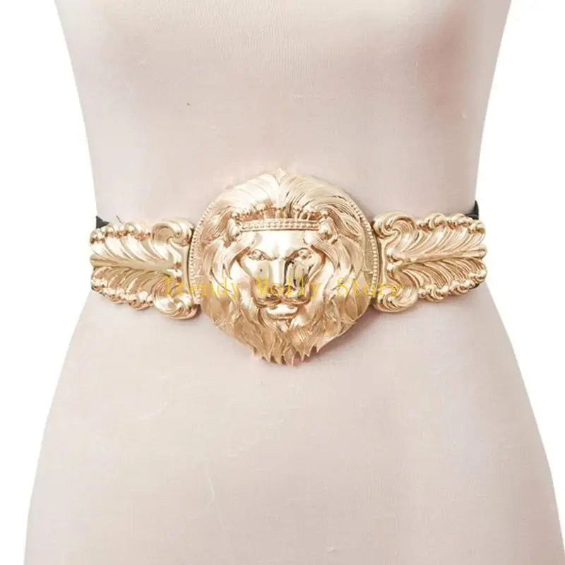 

N5KB Стильный эластичный поясной ремень с широким поясом с орнаментом для модной леди