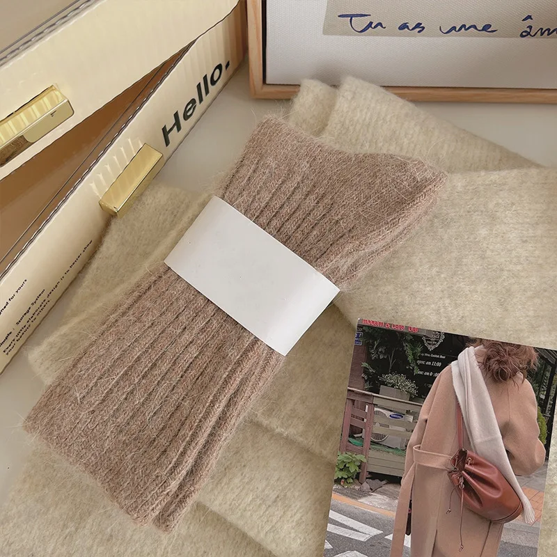 6 Pasang Kaos Kaki Wanita Musim Dingin Setengah Betis dengan Bulu Tebal Hangat Anti Selip Warna Solid Gaya Jepang Kaos Kaki Panjang untuk Tidur di Rumah 2025