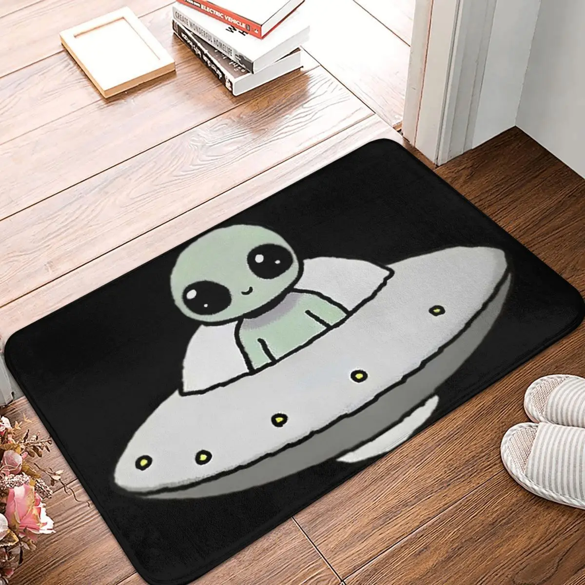 Alien Pilot Soaring Through Space Non-slip Doormat Floor Mat Sand Scraping Carpet Rug for Kitchen Entrance Bedroom Footpad Mats