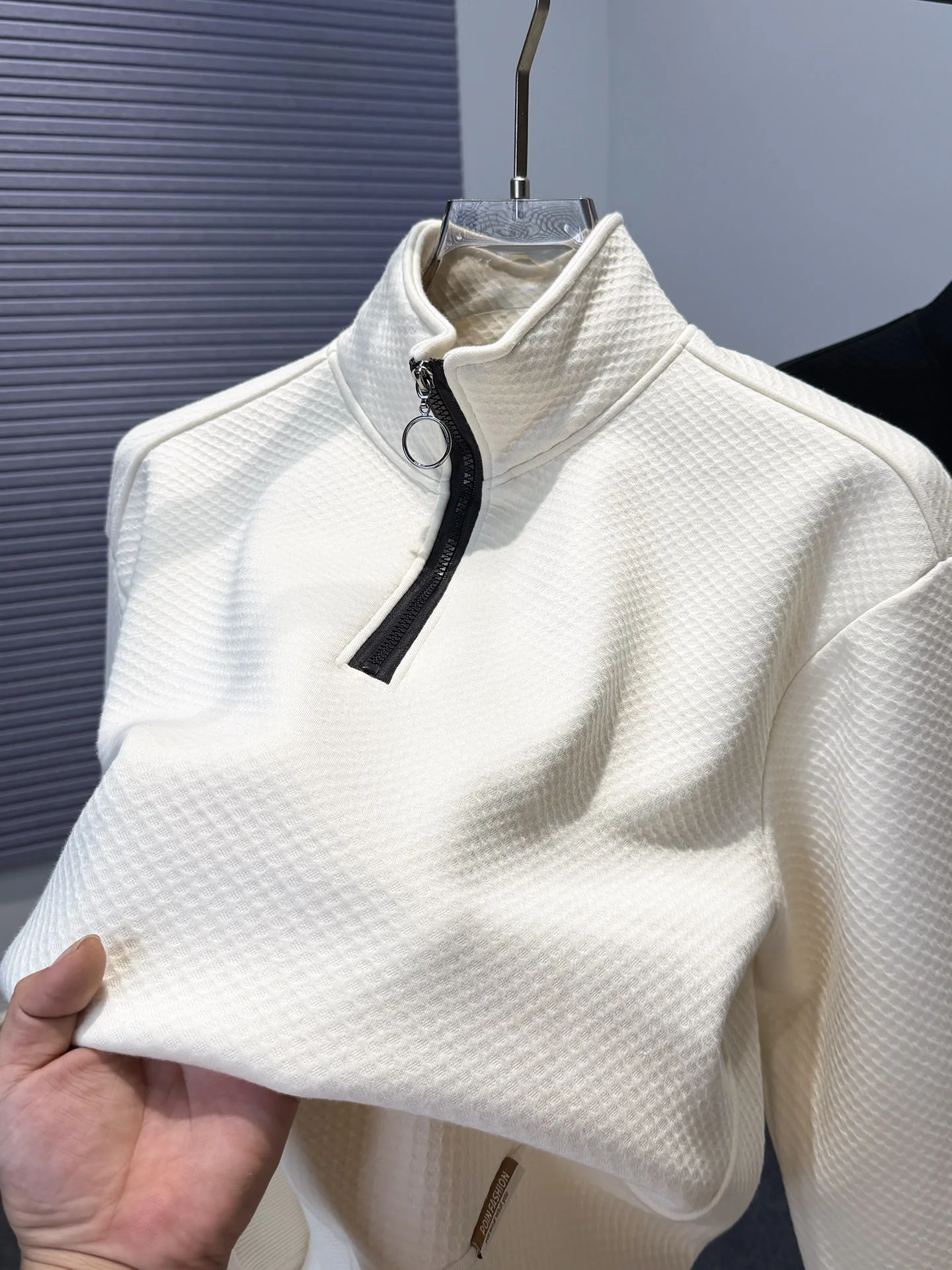 

Мужская толстовка на флисовой подкладке с молнией, повседневная, свободного кроя, осенне-зимняя одежда, вельветовая, с воротником-стойкой