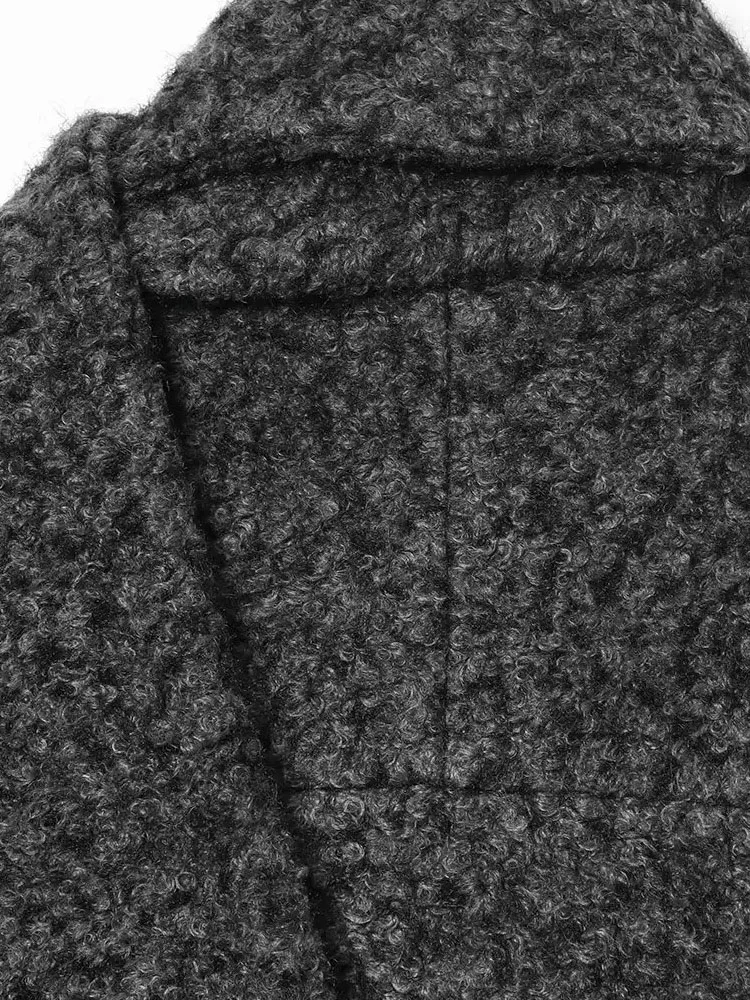 

HH женское однобортное однобортное повседневное свободное короткое осеннее модное пальто с шарфом и воротником-стойкой с длинными рукавами