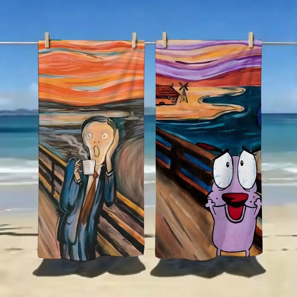 Parody Art The Scream Towel ultra-fine fiber quick drying absorbent bath towel, outdoor swimming sports towel