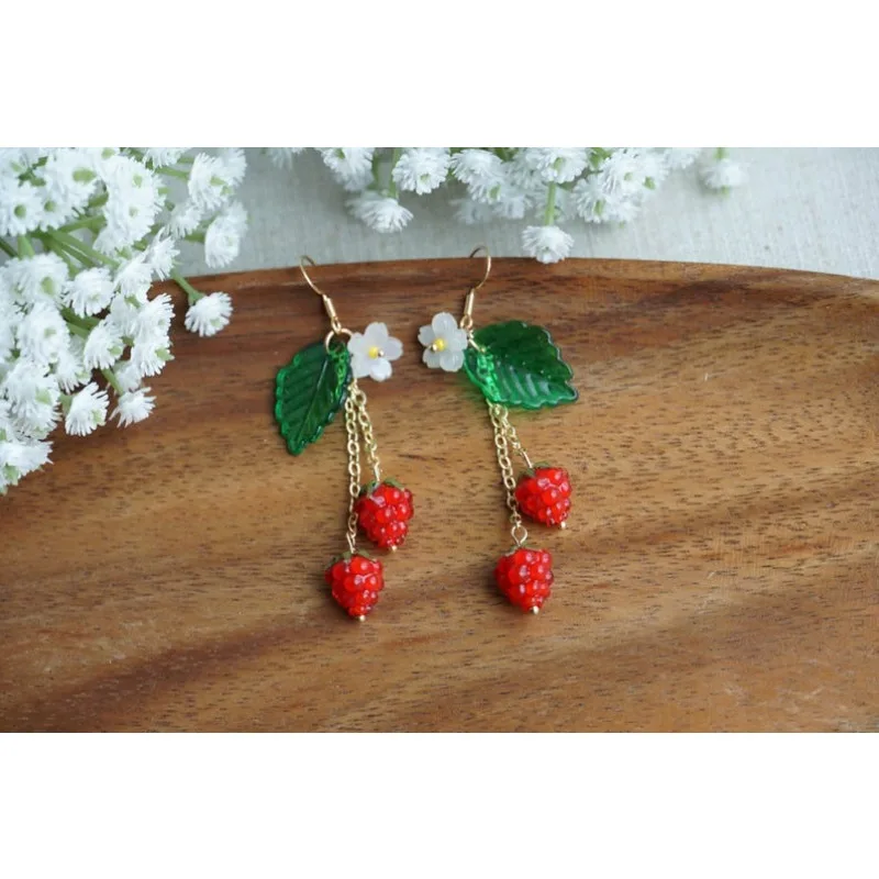 Lovely raspberry earrings, summer earrings, a Christmas gift for her