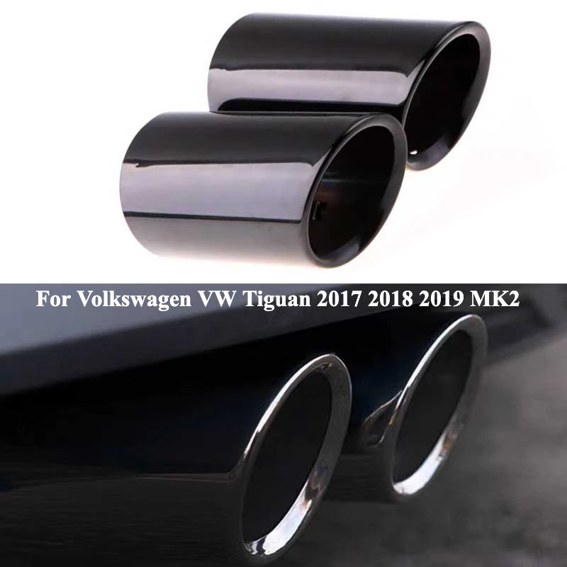 2PCS Car Exhaust Tips For Volkswagen VW Tiguan 2017 2018 2019 MK2 Exhaust Muffler Tip For Golf 6 Golf 7 MK7 Jetta 6  MK6 1.4T