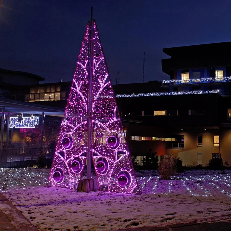 Custom. Outdoor Garden Decor Wedding Pole Tree Hotel Street 3d large Decorative led lighted optical fiber dandelion Flowers ligh