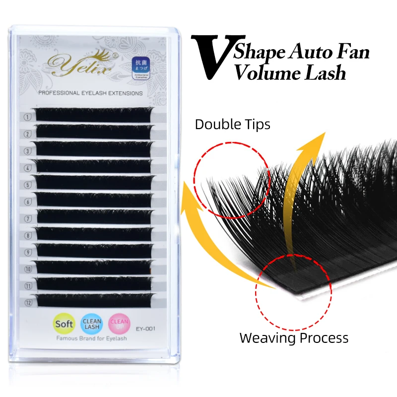 

Yelix V Shape Eyelash Extension Individual Eyelash B/C/D 0.05mm 0.07mm False Lashes Volume Premium Natural Individual Lashes