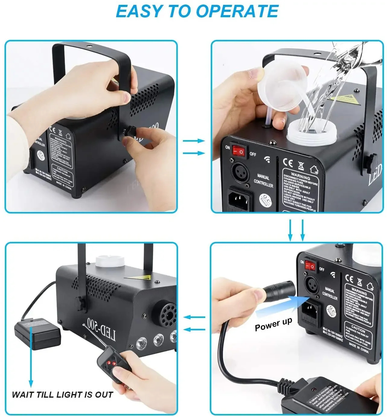 500W LED R/G/B Wireless Remote Control Fog Machine Pump Dj Disco Smoke Machine For Party Wedding Christmas Stage LED Fogger