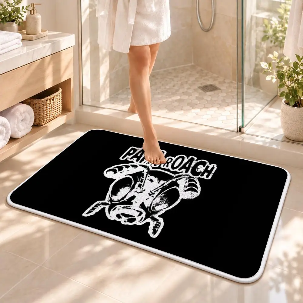 Band P-Papa R-Roach Floor Mat Flannel Rug Soft Non Slip Washable Door Mat for Bathroom Bedroom Kitchen Home Decor