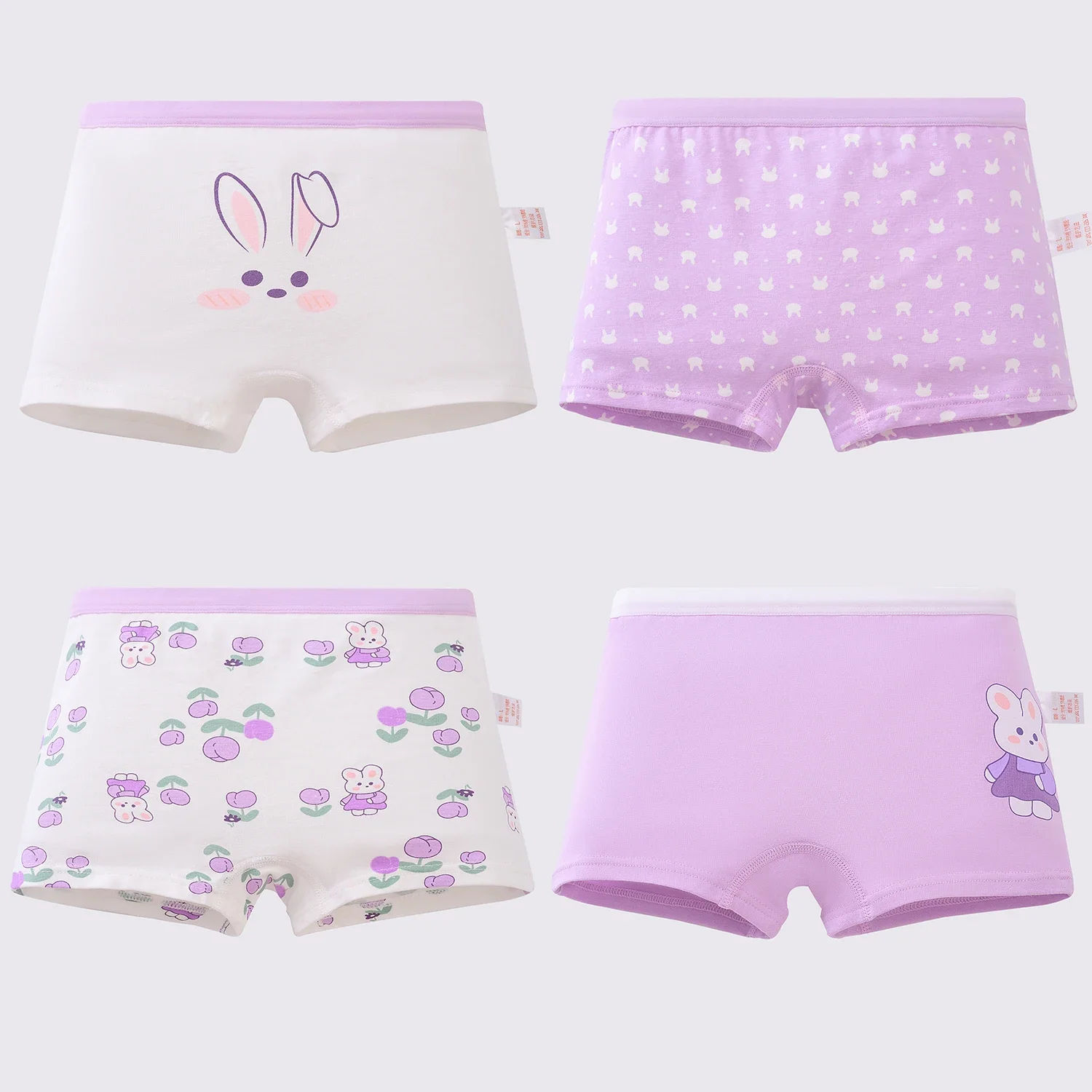 

4 Pcs Girl Underwear Cartoon Girl Cotton Underwear