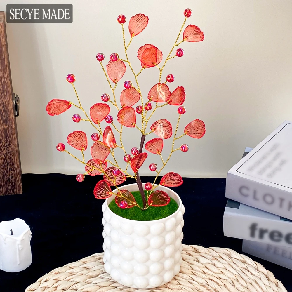 Picture 5: Artificial Flowers Potted Plants Fake Flowers Small Bonsai for Wedding Home Table Centerpiece Decor Party Home Decorations L49