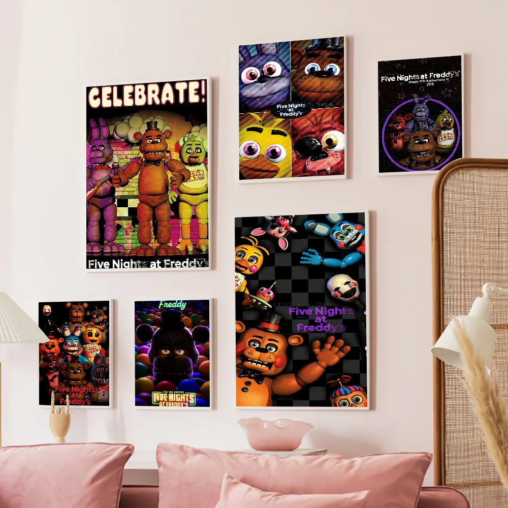 FNAF Five-nights-At-Freddys Classic Vintage Posters Vintage Room Home Bar Cafe Decor Nordic Home Decor