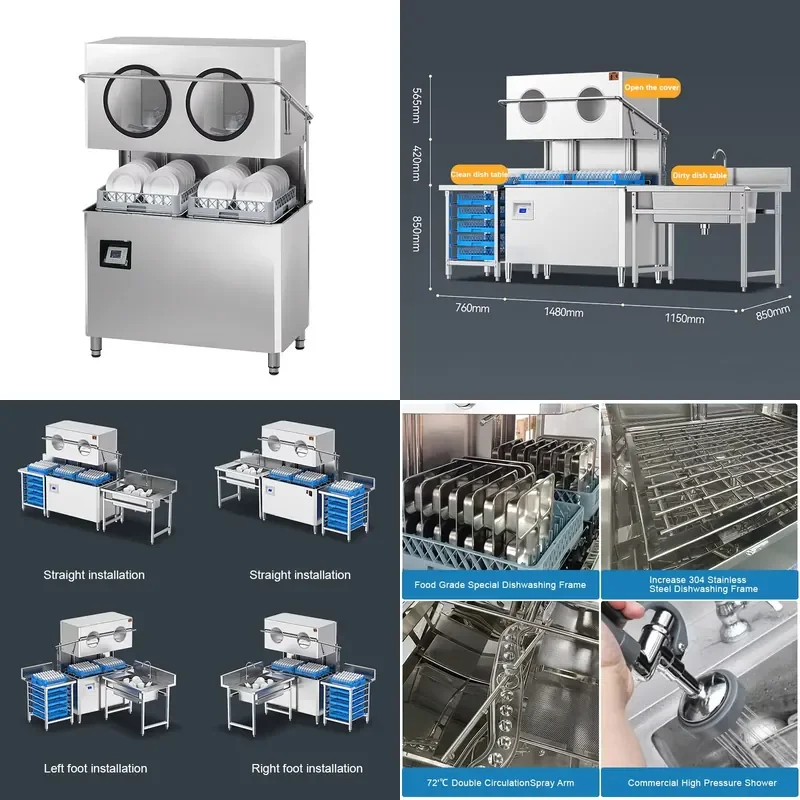 Smart Commercial Dishwasher Industrial Kitchen Equipment Professional Dish Washing Machine for Restaurant Hotel High Capacity