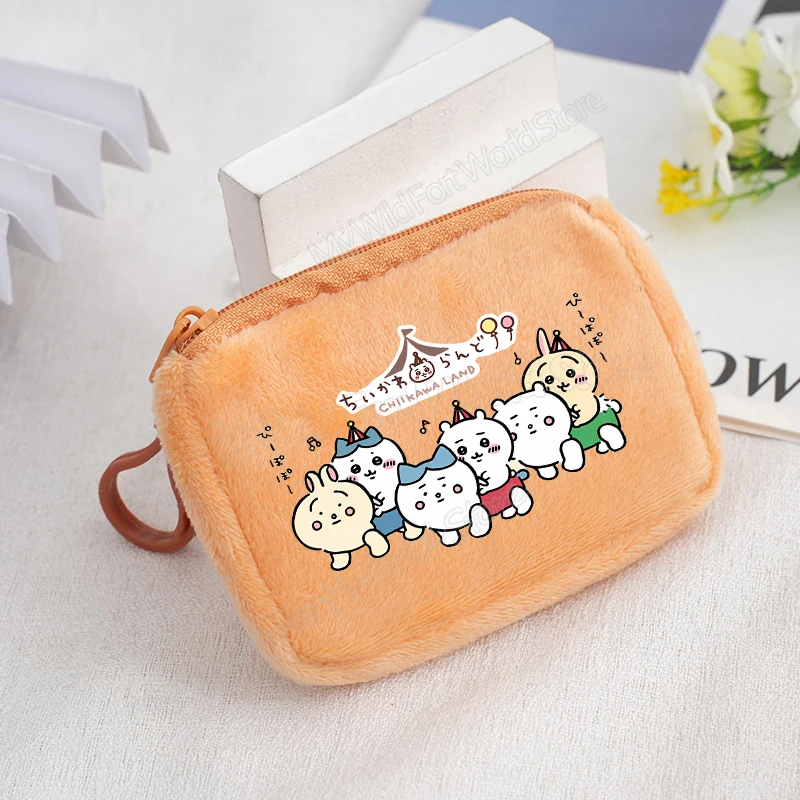 Chiikawa Mini Wallet for Women Girl Cute Cartoon Coin Purse Hachiware Usagi Small Key Pouch Children Pocket Zipper Purse view 2