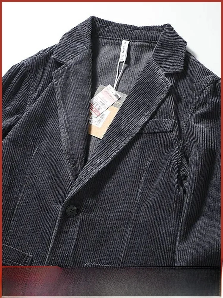 

Хлопковый вельветовый мужской деловой повседневный костюм Jaet Ele Faion Urban Sle Long Sve с классическим воротником, однобортный...