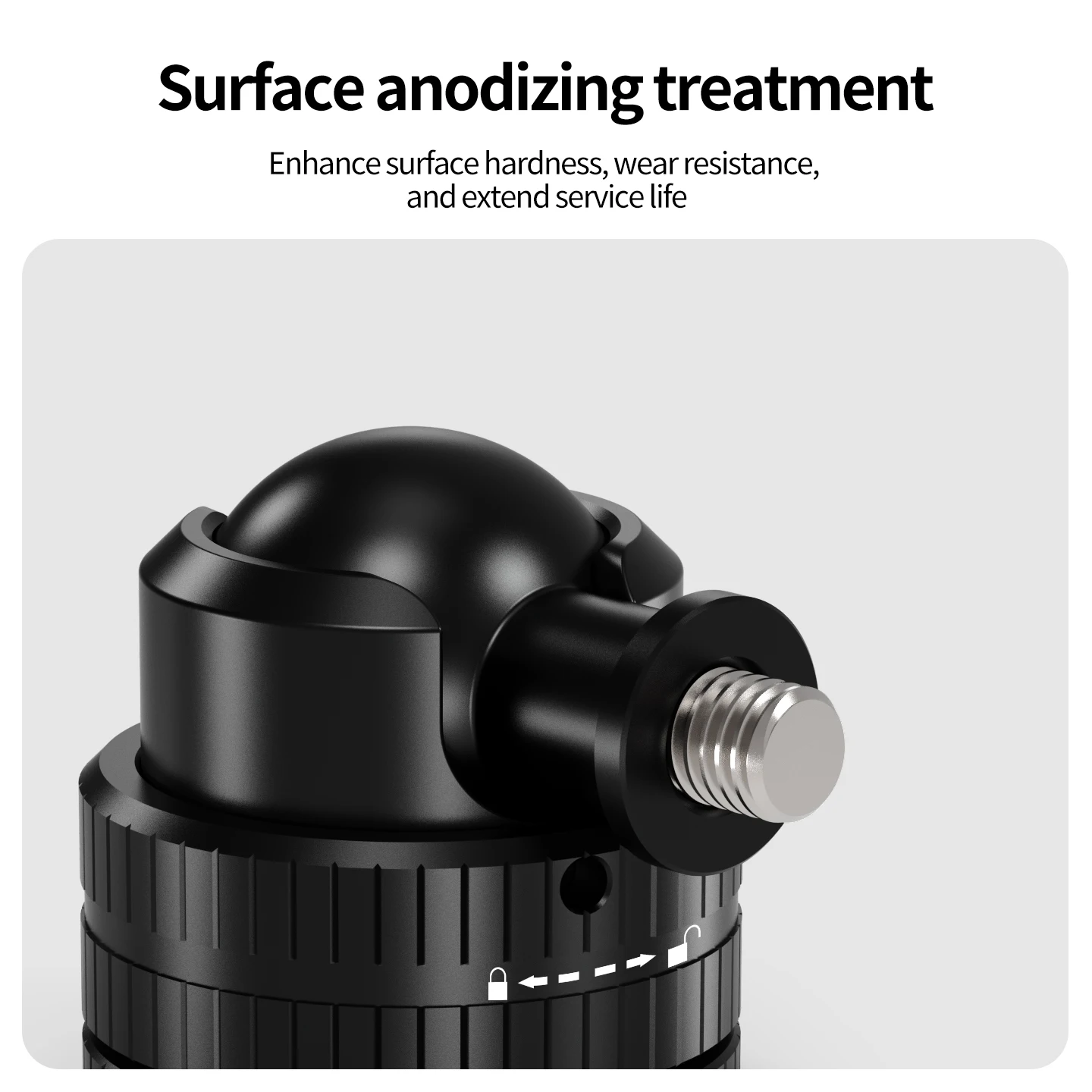 1/4 Zoll Kugelkopf Drehbare Schneckenklemme aus Aluminium 360° ° Panorama-Stativhalterung für DJI Osmo Insta360 GoPro Action-Kamera Zubehör – Detail 16
