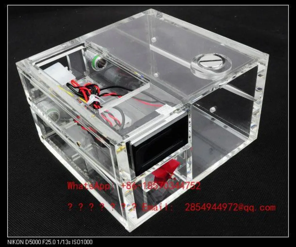 Radiator Water Tank, Double Optical Drive Water Tank with Thermometer and Flow Meter