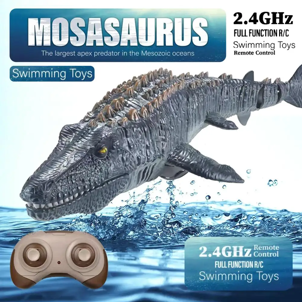 

Remote Control Dinosaur For Kids Mosasaurus Diving Toys Rc Boat With Light Spray Water For Swimming Pool Lake Bathroom Bath Toys