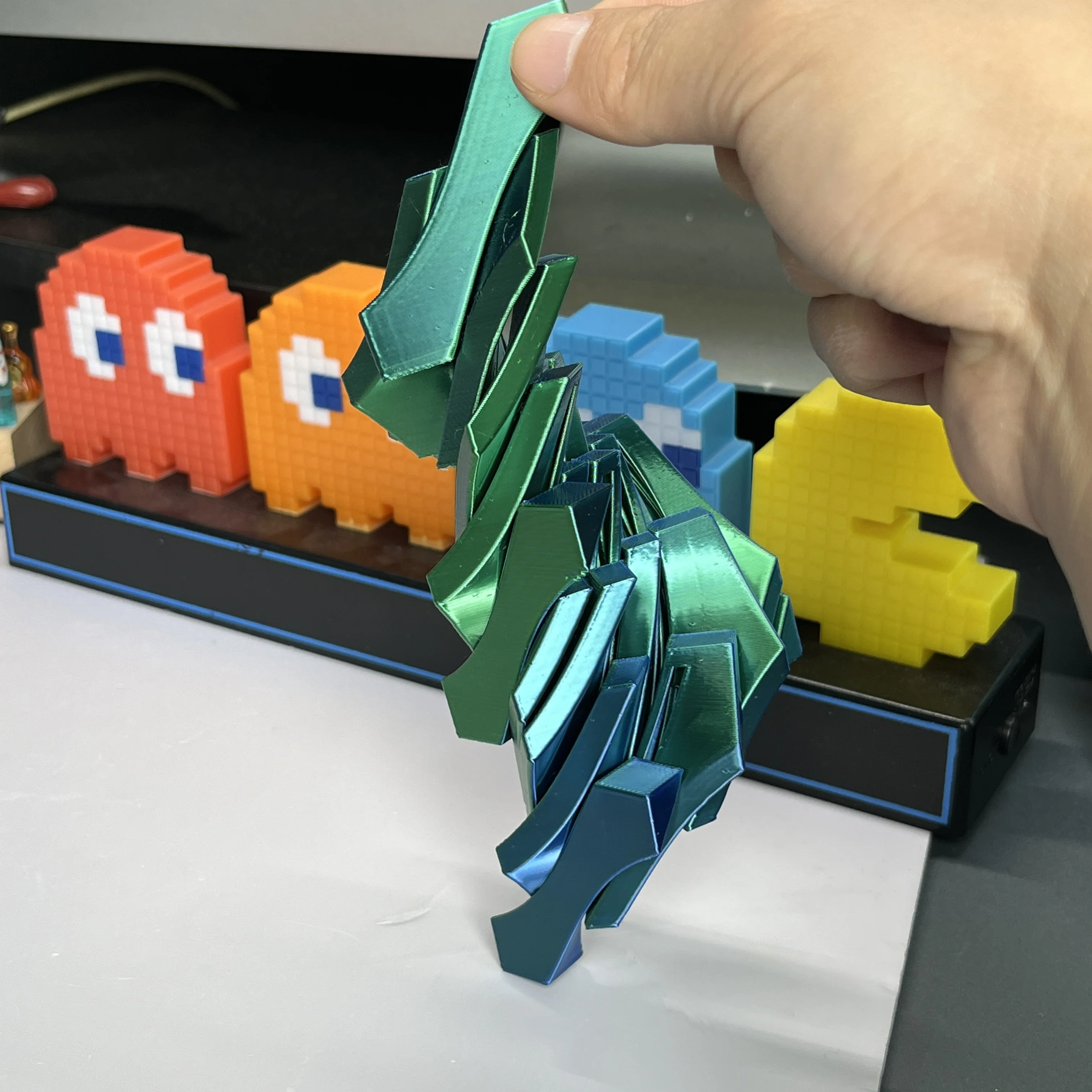 3D Printed Slime Effect Cube Fidget Toy, Stress Relief Desk Toy
