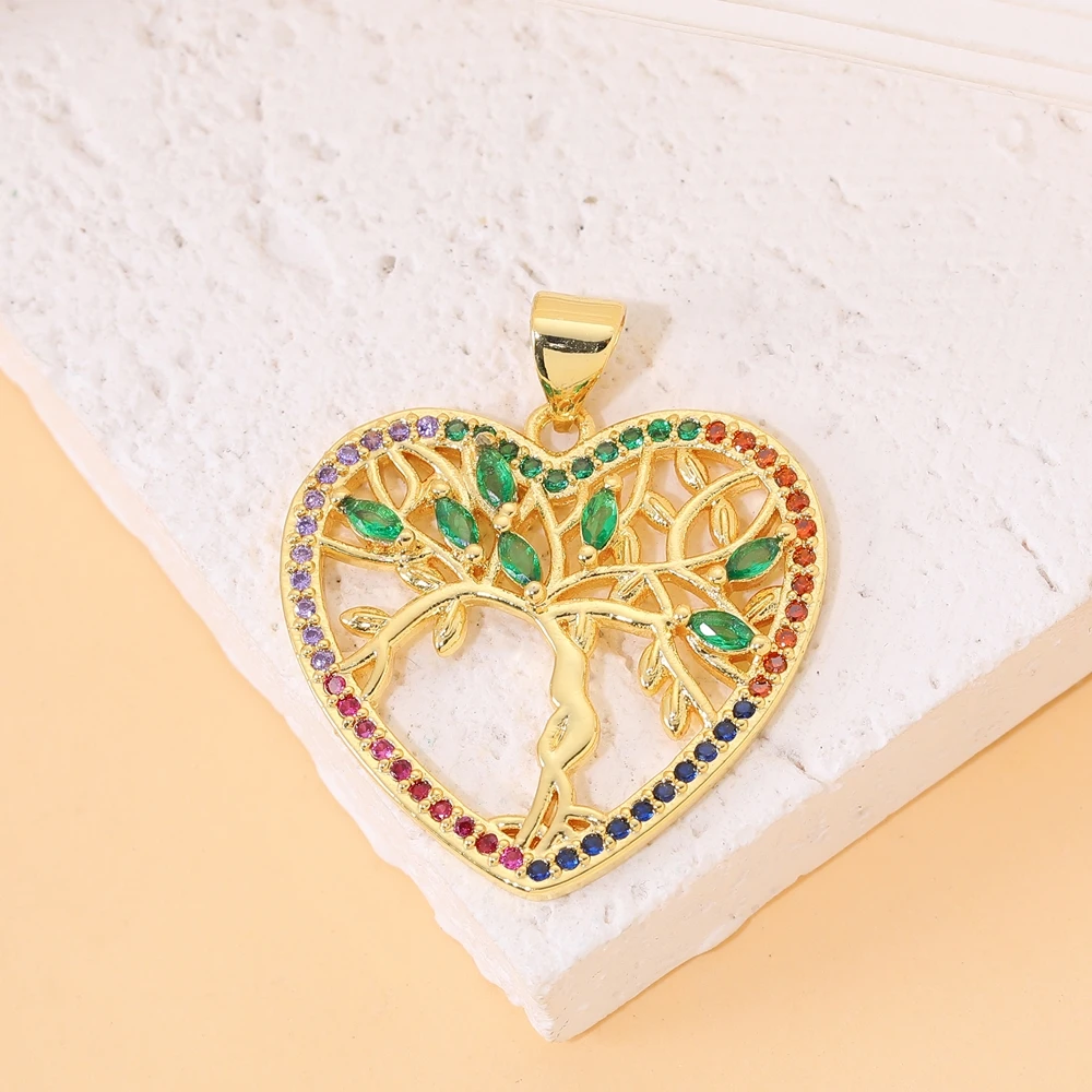 Juya 1 2PCS/Lot DIY Accessories Handmade 18K Gold Plated Love Heart Butterfly  Star Tree Of Life Greek Evil Eye Charms Supplies