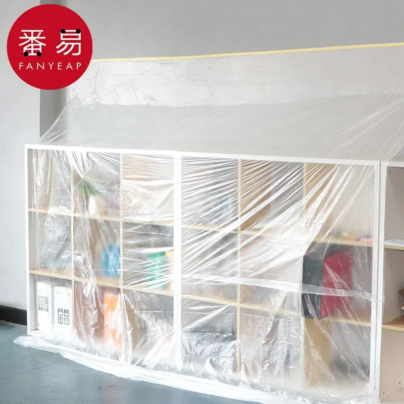 Film plastique anti-poussière A1P39-décoration couverture anti-poussière domestique film plastique transparent lit armoire dortoir réfrigérateur