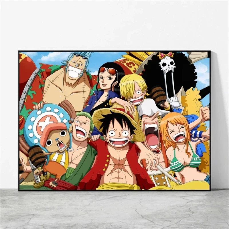 Japanese Posters One Piece Luffy Classic Anime Pirate King Straw Hat Pirate Decoration Gift Picture Home Decoration Painting