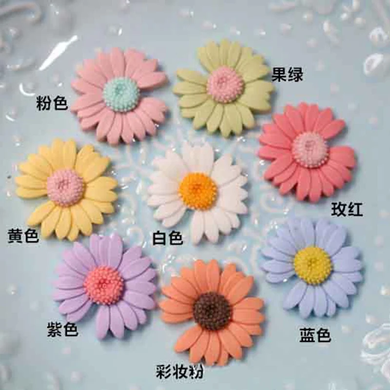 100pcs/lot Sunflower DIY Resin For Diy Decoration Crafts Phone Hair Accessories