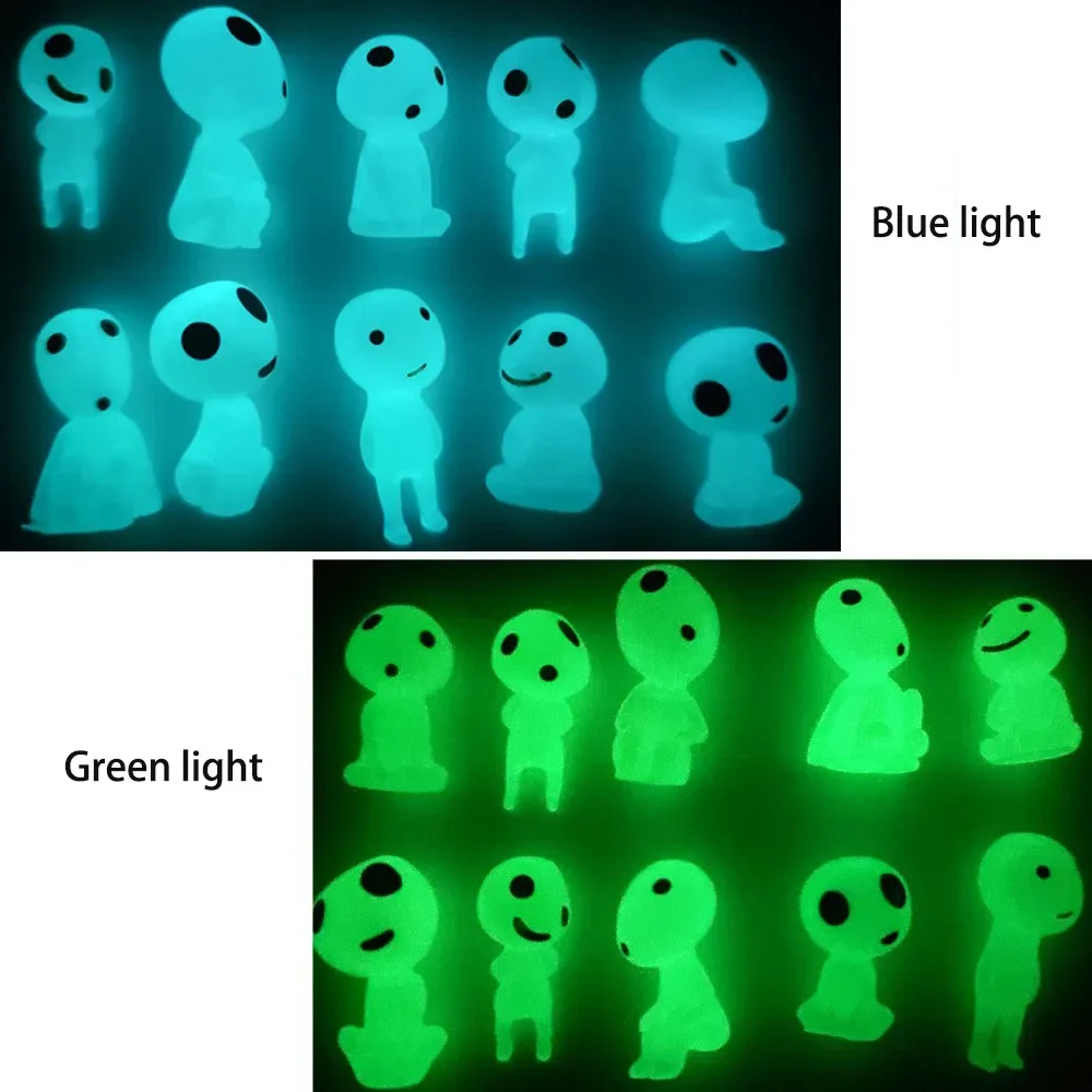 10Pcs Luminous Tree Elves Spirit Princess Figure Ornament Mini Glow In Dark Micro Landscape Statue Miniature Elf Tree Doll Decor