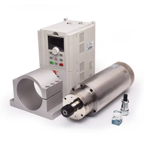 HQD Cnc Router Machine Tool Spindle Motor 4.5kw Water Cooled Lathe Boring Woodworking High Speed Milling Spindle Cnc Er20