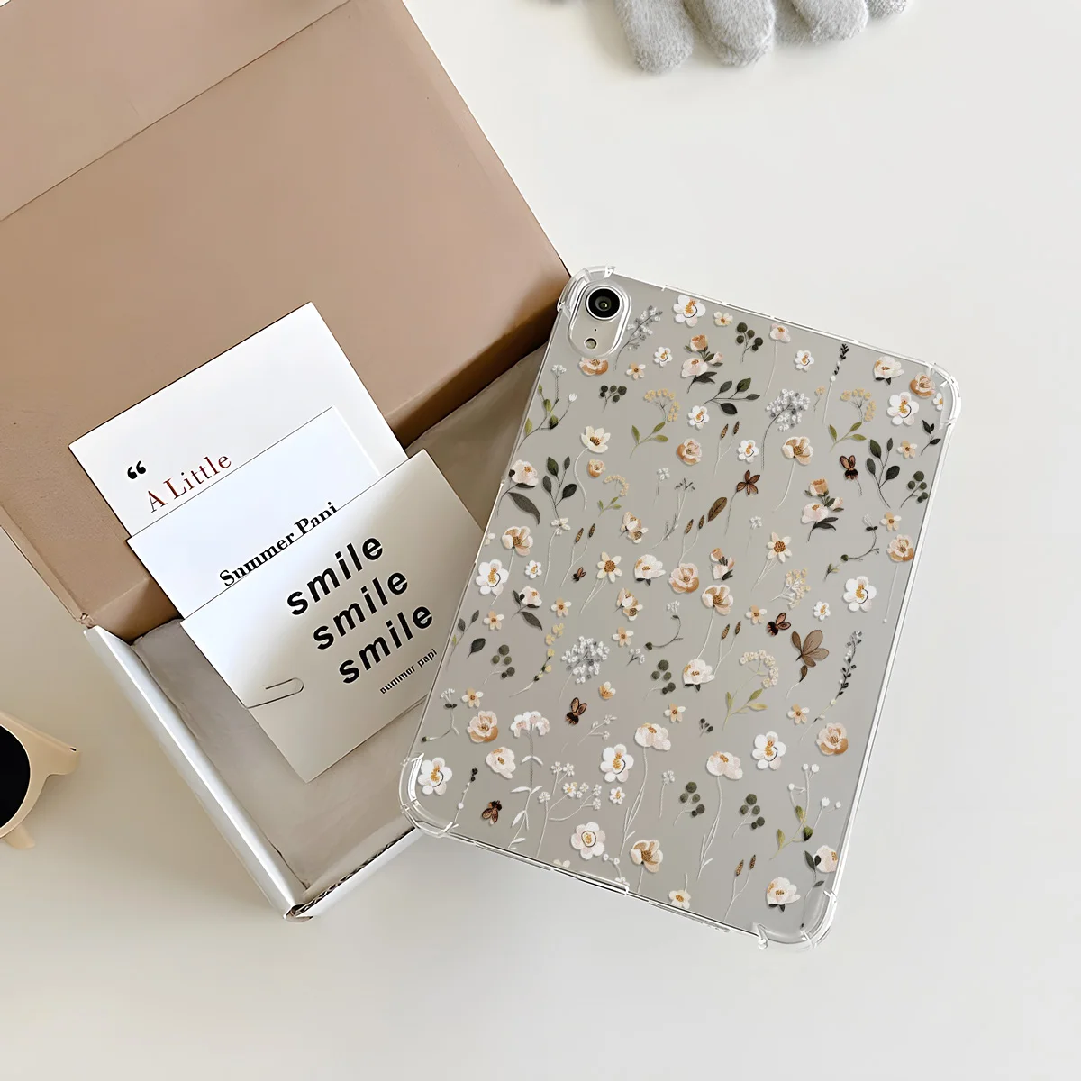 Transparent Tablet Case for Apple iPad Pro 12.9 13 9.7 10.5 A16 11 10 9 Air 13 Mini 6 Cover Morandi Color Floral Butterfly New