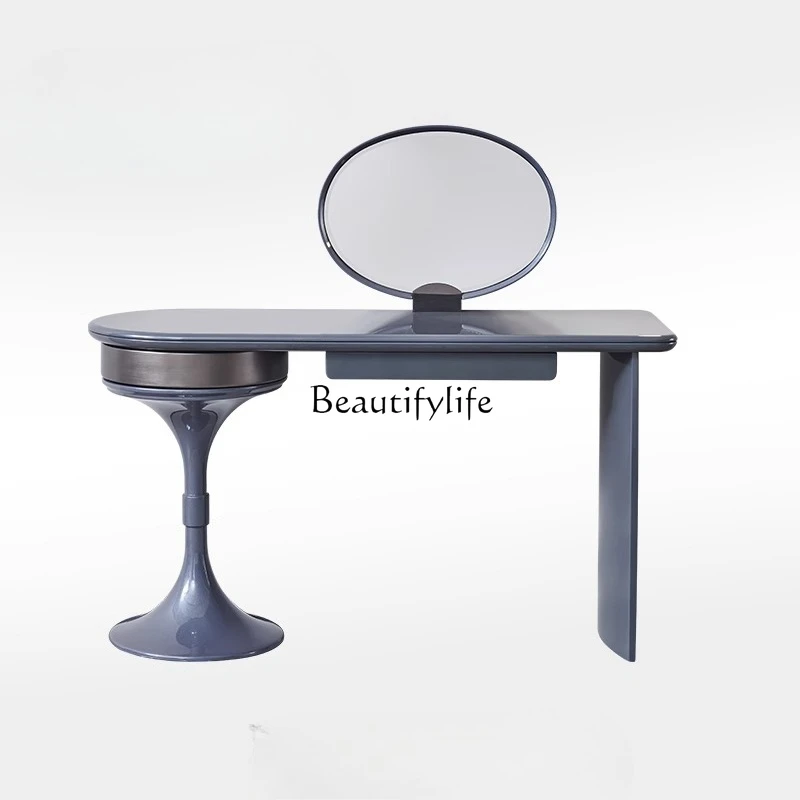

05-Makeup table, dresser, light luxury bedroom, simple modern makeup mirror, light luxury, advanced storage integrated cabinet
