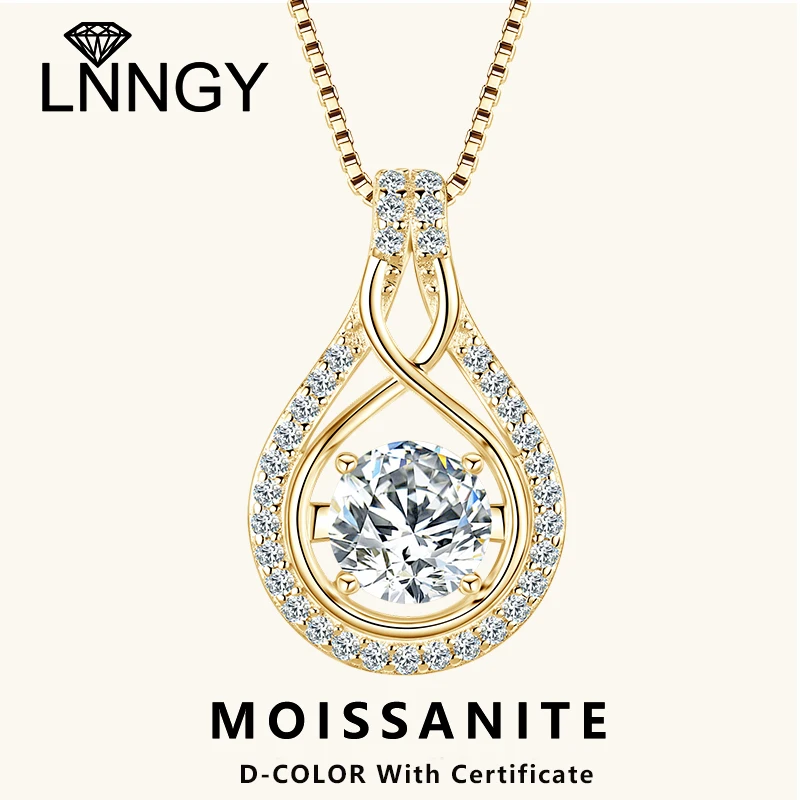 

Lnngy 6,5 мм и 1,1 мм муассанит бриллиантовое ожерелье Collier Argent стерлингового серебра 925 пробы бесконечность кулон ожерелья для женщин ювелирные изделия