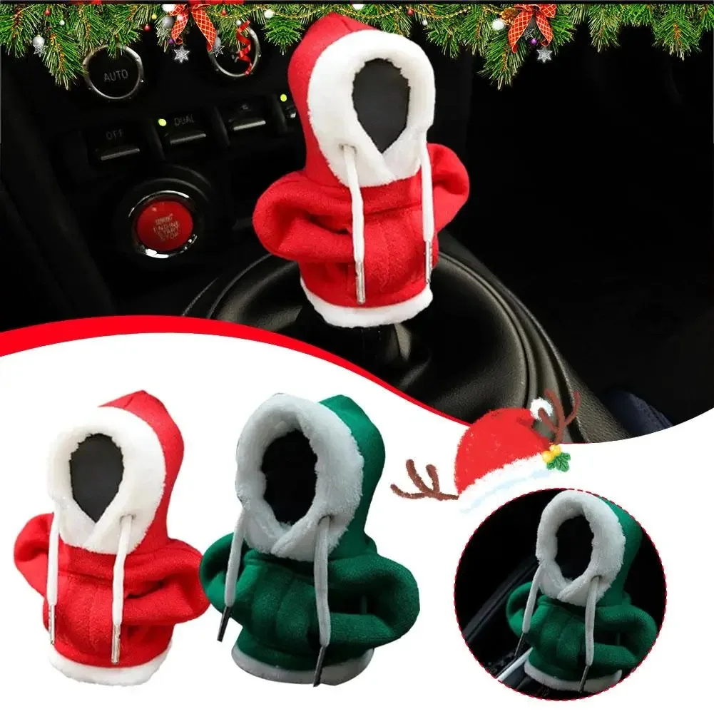 Christmas Camouflage Pattern Gear Shift Knob Hoodie Change Speed Lever Sweatshirt Car Gear Shift Cover Hoodie Car Gearbox Hood