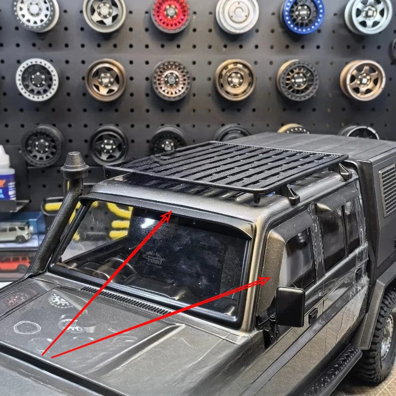 For RGT LC79 EX86160 Window Visor Rain Guards 1/10 RC Crawler Shell Accessories Upgrades Parts Simulation Decoration Mood Parts