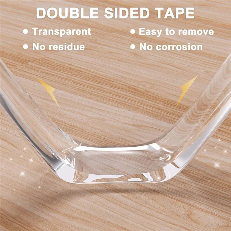 J1UL1N 2 Rolls Double Sided Tape Heavy Duty, Clear Removable Nano Tape For Poster Carpet Picture Hanging
