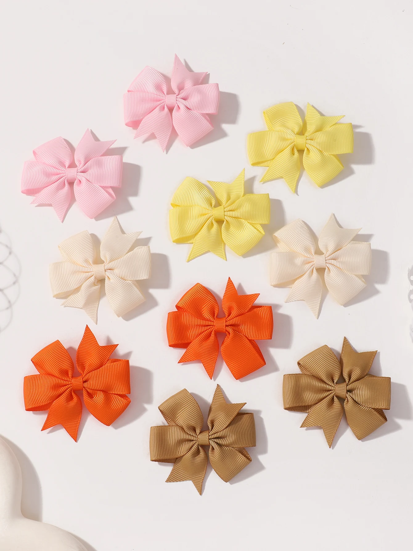 

10Pcs 2.5inch Sweet Grosgrain Ribbon Bows Hair Clips for Baby Girls Solid Color Hairpin Barrettes Headwear Hair Accessories