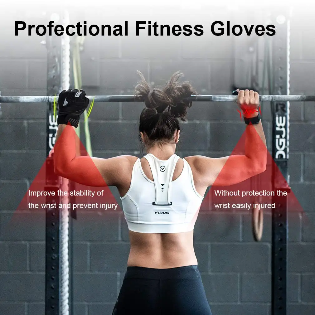 Leather Gloves Weight Exercises Half Finger Lifting Glove Body Building Training Sport Gym Fitness Gloves for Men Women 2023