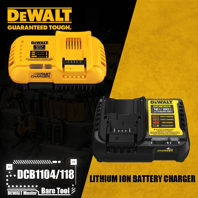 DEWALT DCB118 20V MAX-60V MAX Fan Cooled Fast Charger DCB1104 20V MAX-60V MAX Lithium Ion Battery Charger