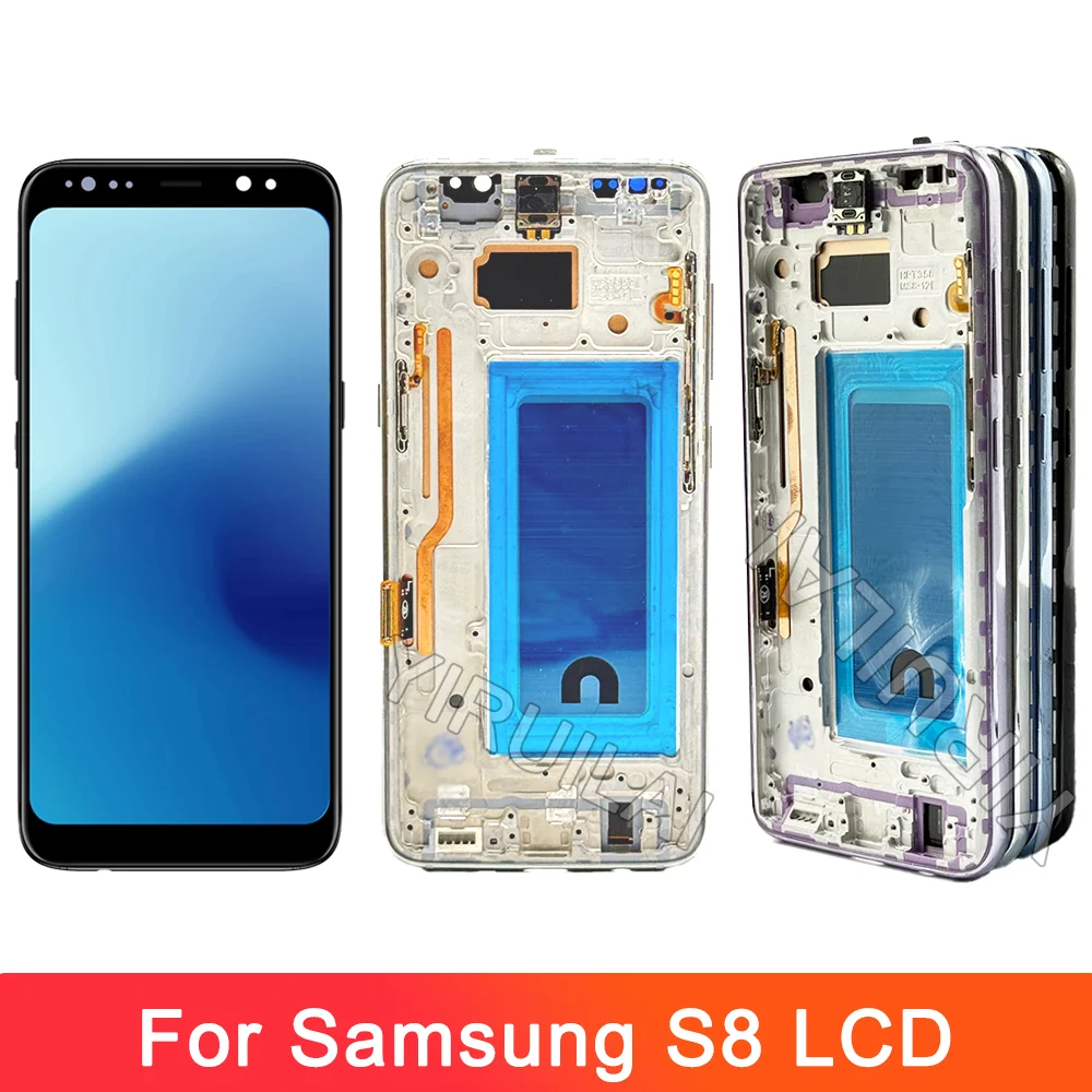 New TFT For Samsung S8 G950F G950 SM-G950FD Lcd Display Touch Screen Digitizer Assembly Replacement with Frame For S8 Display