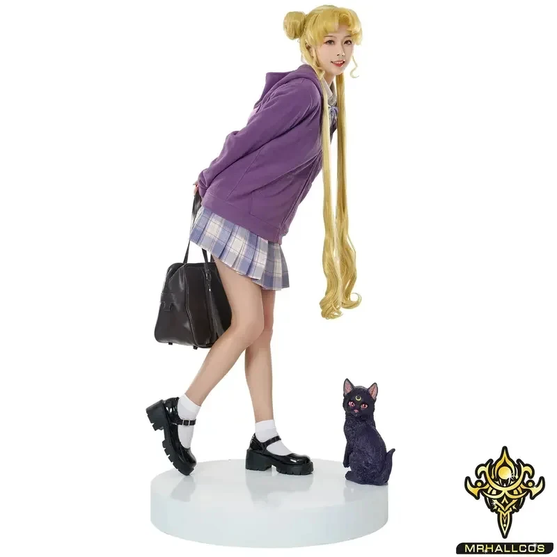 TYV55MRHALLCOS Anime Cosplay Sailors Moons Black Cat Luna Jacket Crystal Costume Halloween JK Party L]]L25 - view 2