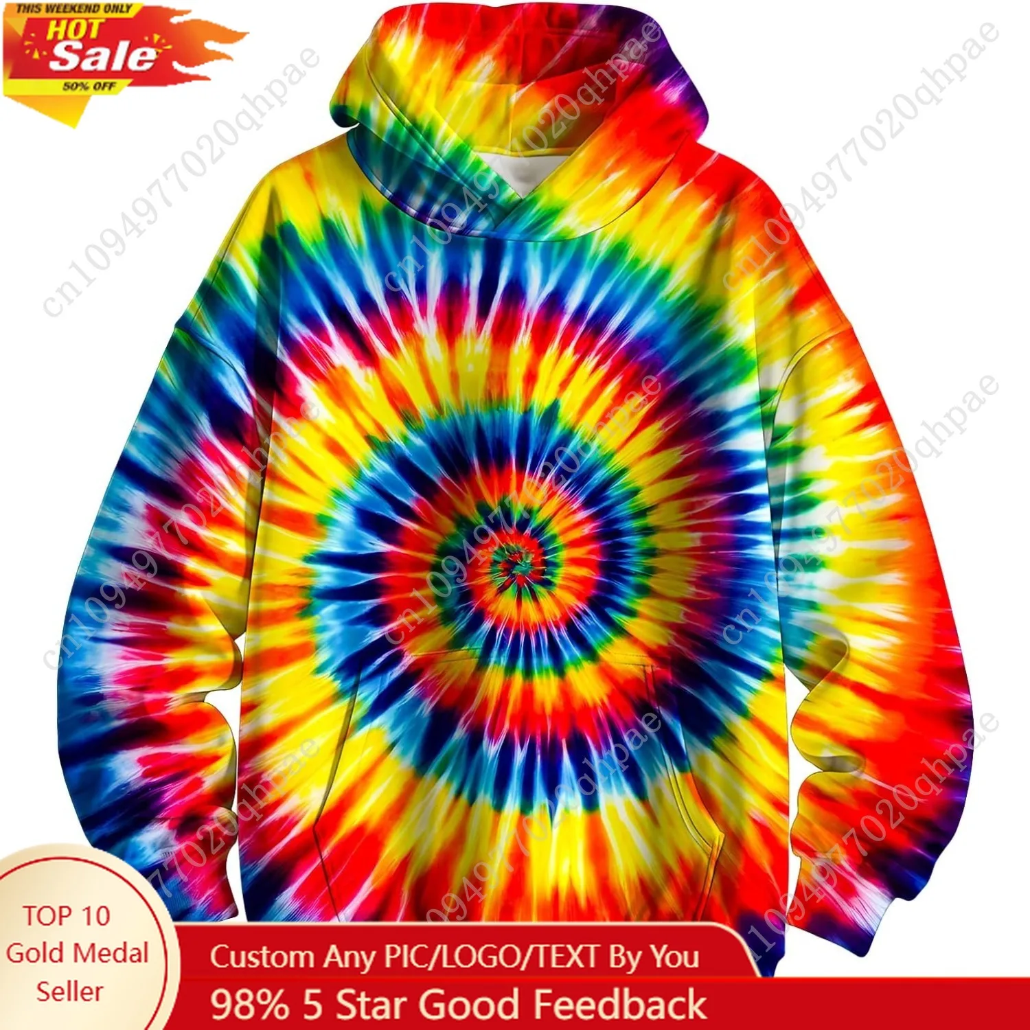 

Kids Tie Dye Hoodie Sweatshirt Hooded Kangaroo Pocket Pullover Hoodies for Boys Girls
