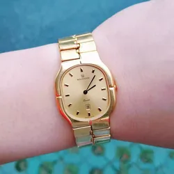 Waltham Gold Bracelet watch six o'clock calendar high-strength  gold-clad neutral quartz watch