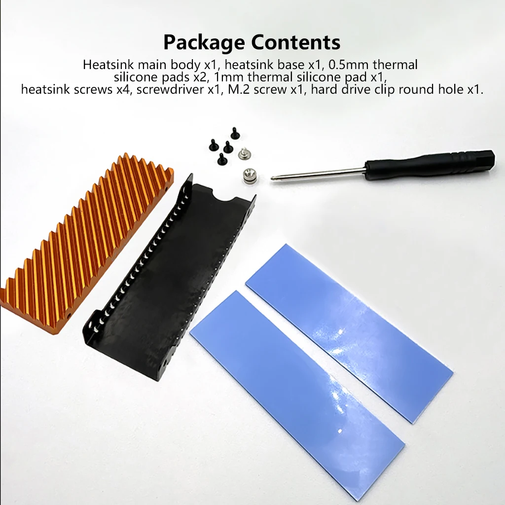 M.2 2280 SSD Heatsink Cooler Diagonal Air Flow Heat Sink Thermal Pad For PCI-E 4.0 NVMe SSD PC PS5 Gaming SSD Cooling Radiator