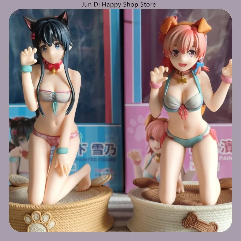 

Аниме-фигурка 20-22 см: Юи Юигахама и Юкино Юкиношита из «Моя романтическая комедия не удалась» в купальниках, в позе на коленях. Модель-статуэтка.