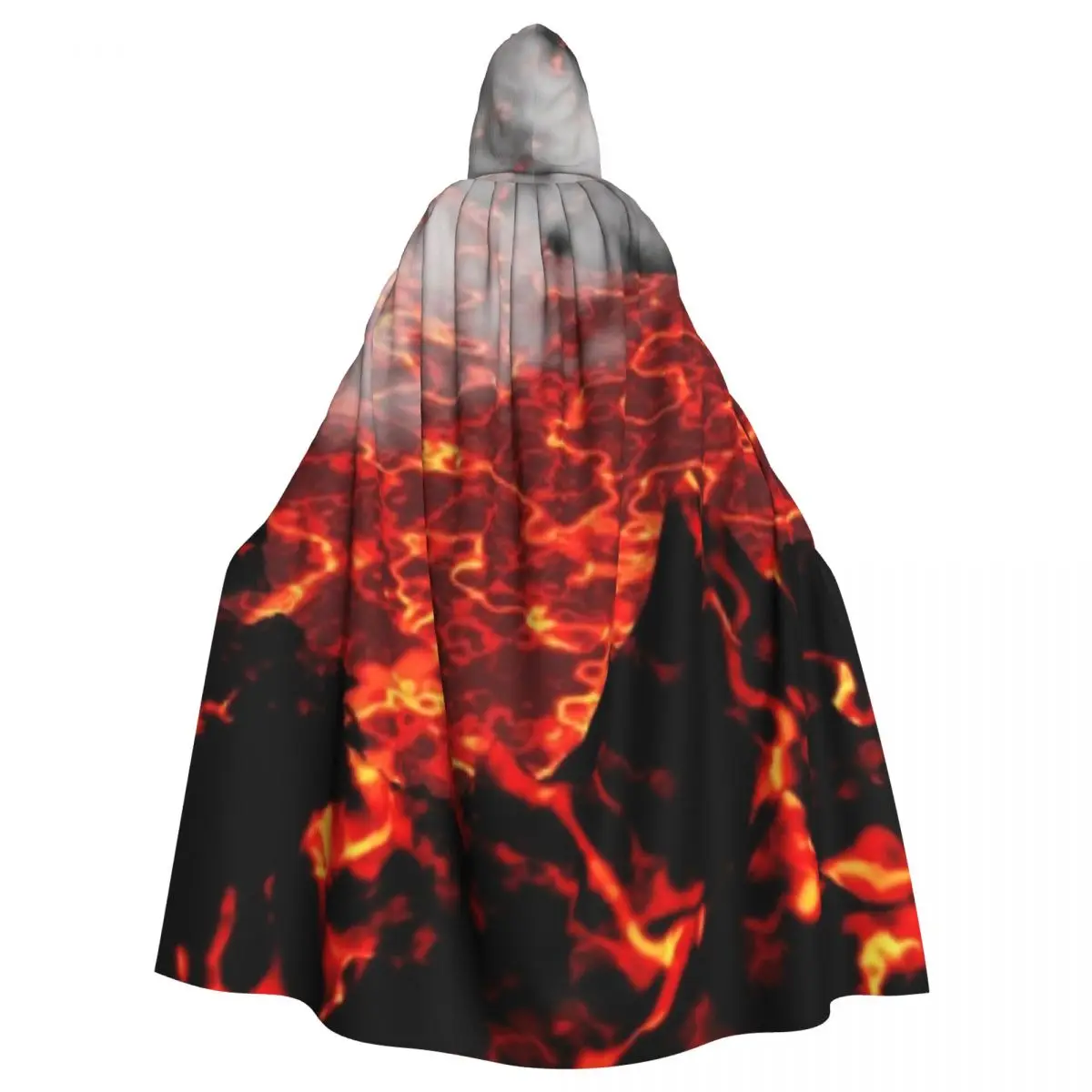 

Adult Halloween Volcano Smoke Cloak Cape Hooded Medieval Costume Full Length Dress Coat