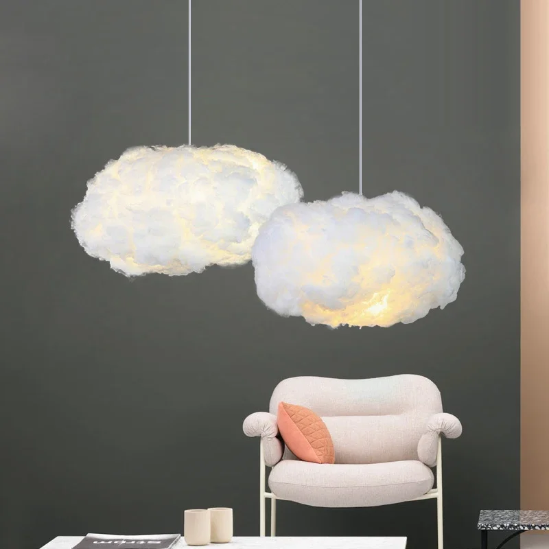 Lampe LED suspendue en forme de nuage flottant, design moderne, éclairage d\'intérieur, luminaire décoratif de plafond, idéal pour un salon, une