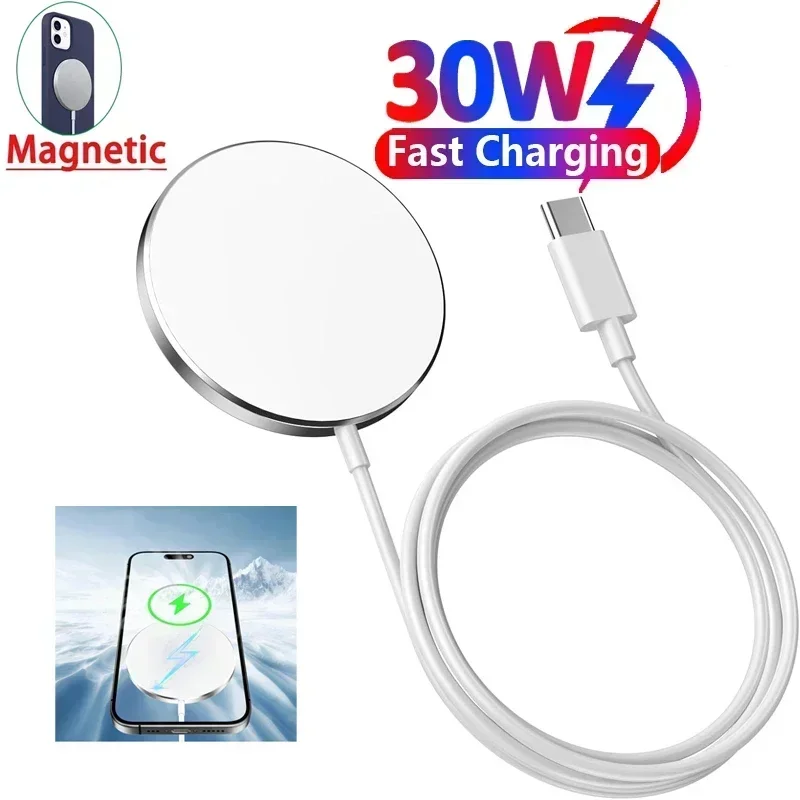 30W Magnetic Wireless Fast Charger Original Charging Device For iPhone 15 14 13 12 Pro Max Mini USB C 8 Plus XR  MAX Airpods