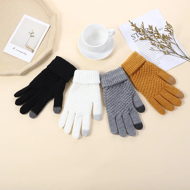 Gants à écran tactile à doigts complets pour hommes et femmes, gants chauds à la mode, adaptés à l'hiver 03/Wear