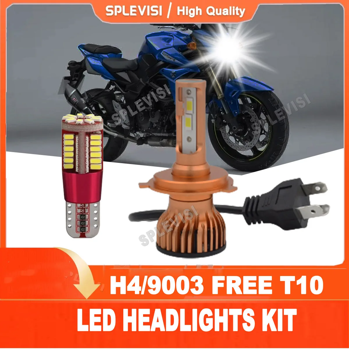 H4 9003 LED Headlight High Low Beam Conversion Kit 6000K  Free T10  Bulbs For Suzuki DL-650 V-Strom 2004-2011 GSR600 2006-2010