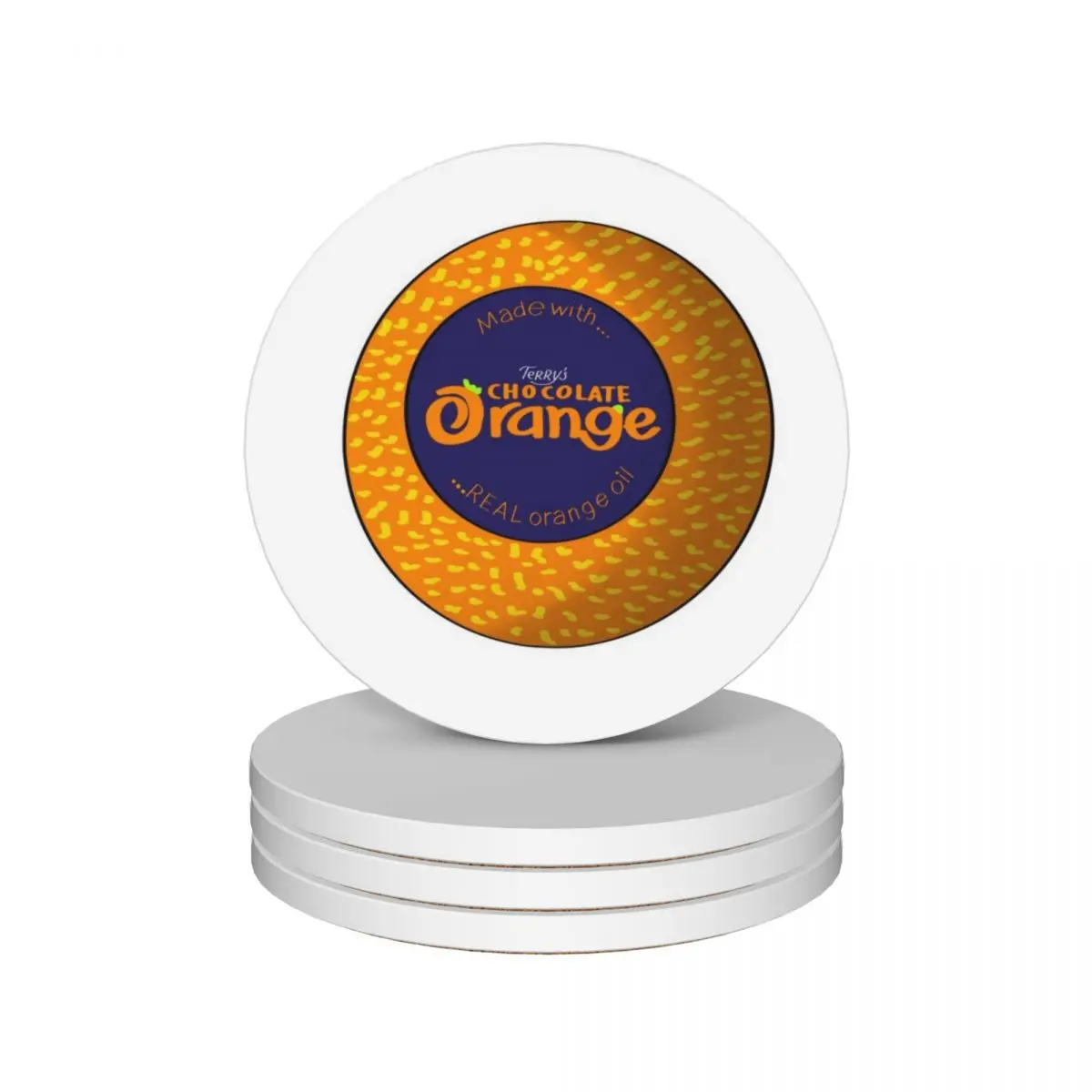 

terry’s chocolate orange Ceramic Coasters (Set of 4) for the kitchen accessories custom Coasters