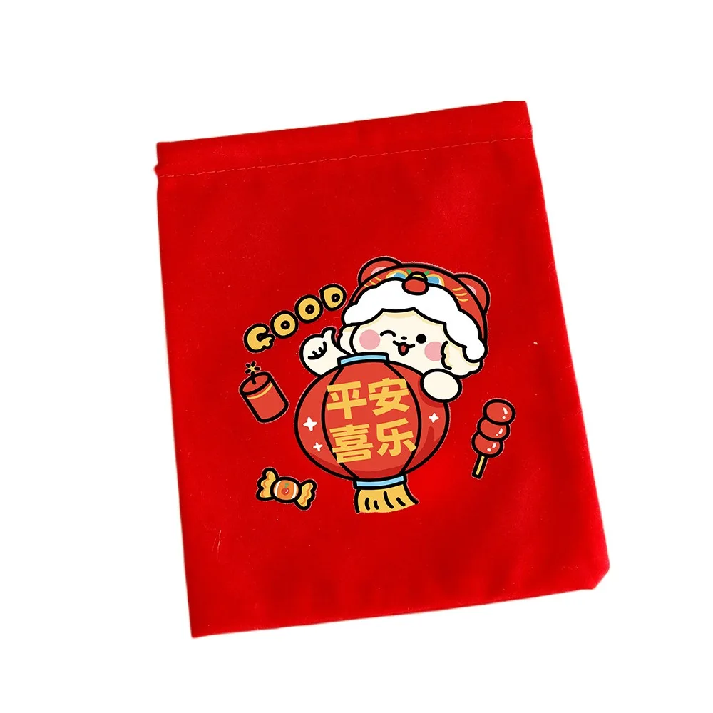 New Design Velvet Snack Storage Pouch Gift Decoration Amulet Blessing Sachets Pendant Lucky Bag Happy New Year Drawstring Bag